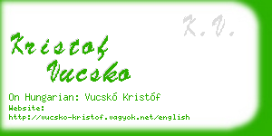 kristof vucsko business card